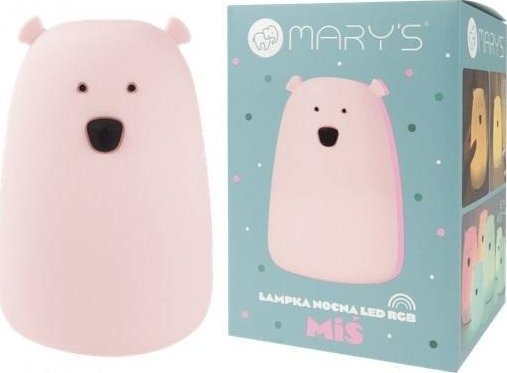 Lampka nocna LED RGB+WW + R/C miś duży różowy 1