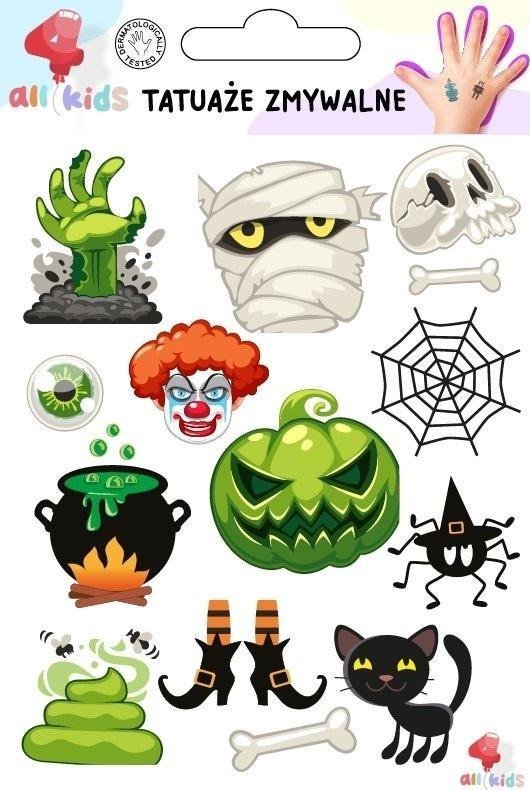 Tatuaże zmywalne dla dzieci Halloween 3 1