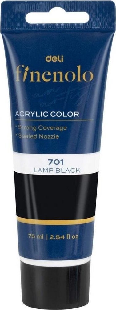 Farba akrylowa Finenolo 75ml czarna DELI 1