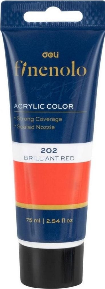 Farba akrylowa Finenolo 75ml czerwony DELI 1