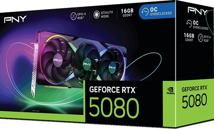 PNY GeForce RTX 5080 ARGB EPIC-X RGB Overclocked 16GB GDDR7 DLSS4