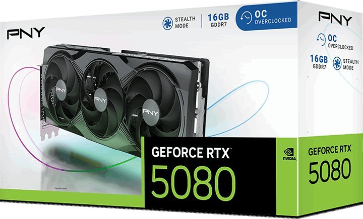 PNY GeForce RTX 5080 Triple Fan Overclocked 16GB GDDR7 DLSS4