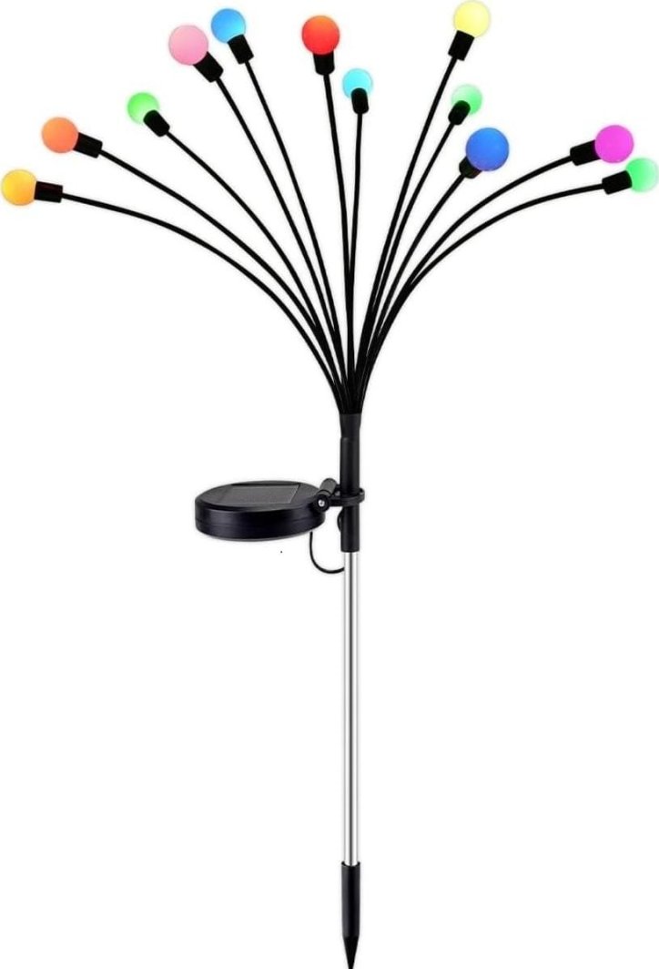LAMPA SOLARNA TAŃCZĄCE NA WIETRZE KULECZKI KOLOROWE 12 LED 72CM 1