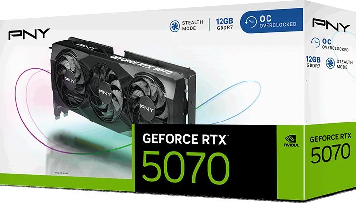 PNY GeForce RTX 5070 Triple Fan Overclocked 12GB GDDR7 DLSS4