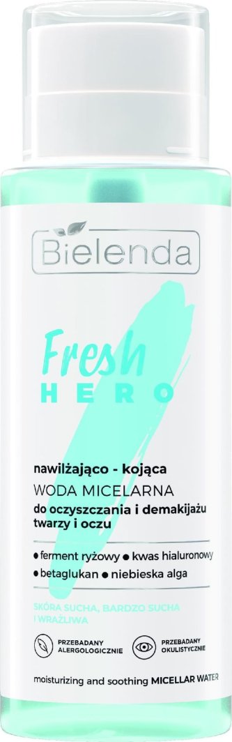 BIELENDA Fresh Hero Nawilżająco-kojąca woda micelarna do oczyszczania i demakijażu twarzy i oczu 400 ml 1
