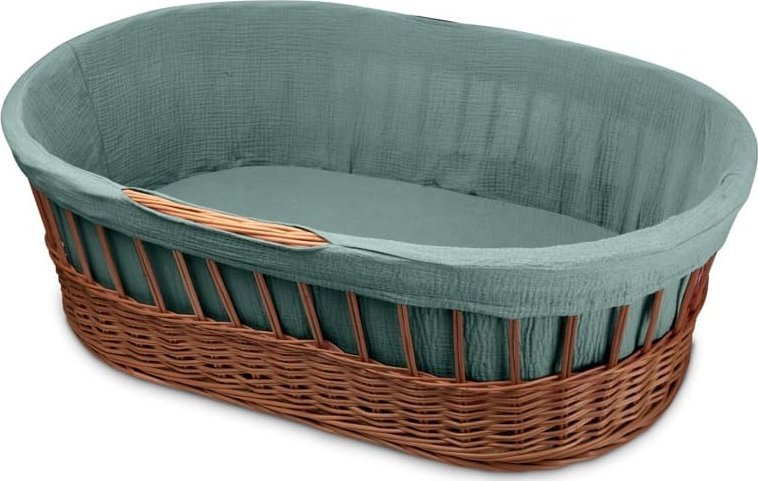 Hi Little One kosz Mojżesza wiklinowy wysoki ze stelażem + liner + materac + prześcieradło 5in1 TIFFANY 1