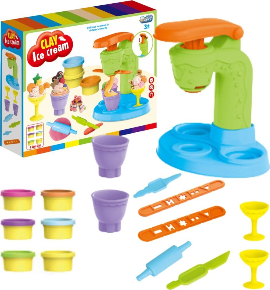 ZESTAW KREATYWNY MASA PLASTYCZNA CIASTOLINA CIASTO MAKARON MASZYNKA GLINA 1