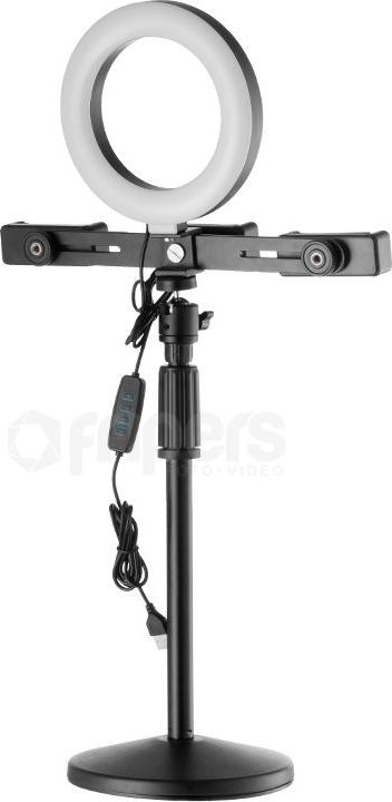 Zestaw biurkowy FreePower Vlog LED z uchwytami do smartfona 1