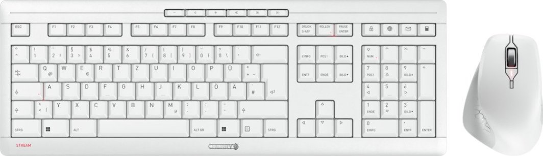 CHERRY JD-8550DE-0 klawiatura Dołączona myszka Dom/Biuro RF Wireless QWERTZ Niemiecki Biały 1