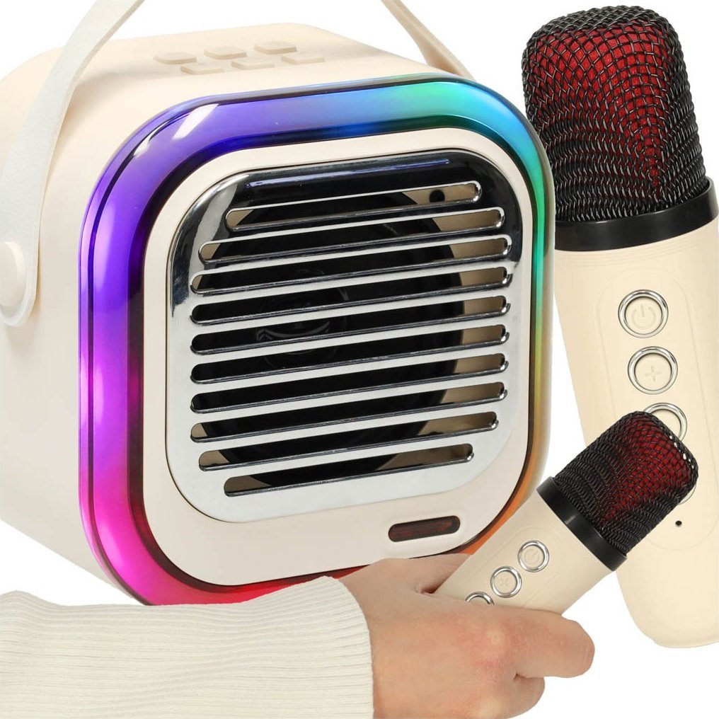 Głośnik do karaoke USB Bluetooth kremowy Kik sp. z o.o. sp. k. 1