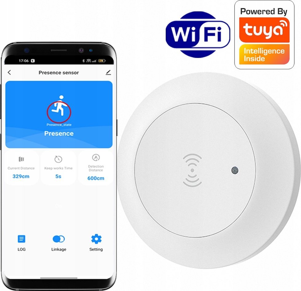 RTX Czujnik mikrofalowy sensor obecności WiFi TUYA Smart 230V natynkowy 1