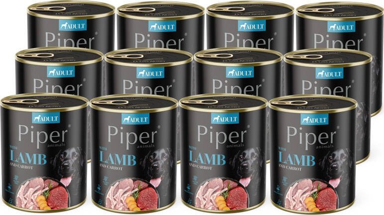 Mokra Karma dla psa Piper Animals z jagnięciną i marchewką zestaw 12 x 800 g 1