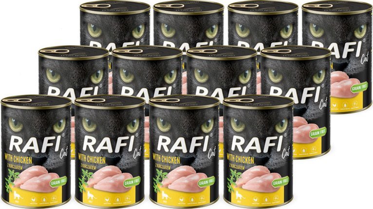 Mokra karma dla kota Rafi Cat Adult z kurczakiem zestaw 12 x 400 g 1