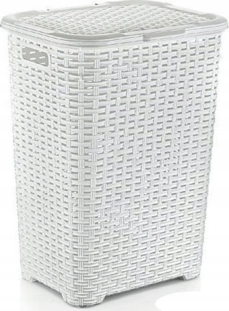 Kosz na bieliznę RATTAN 45l-biały 400x316x550 1