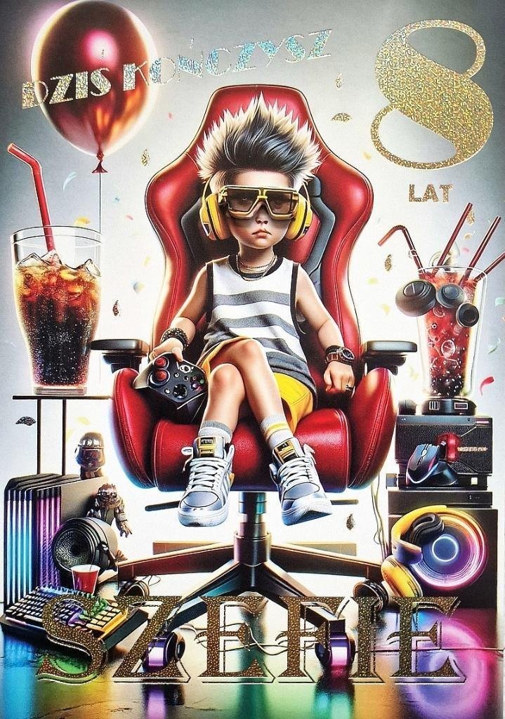 Karnet Urodziny 8 3K 1