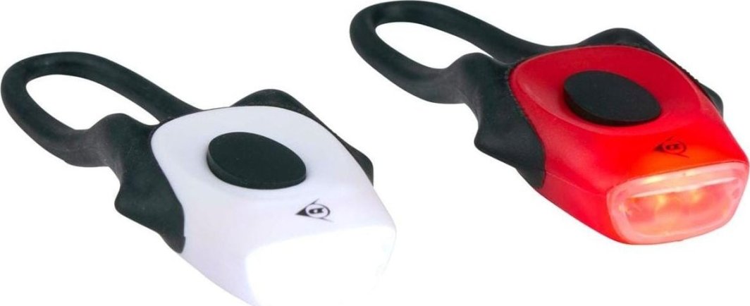 ZESTAW SILIKONOWYCH LAMP ROWEROWYCH LED PRZÓD I TYŁ DUNLOP PRO 1