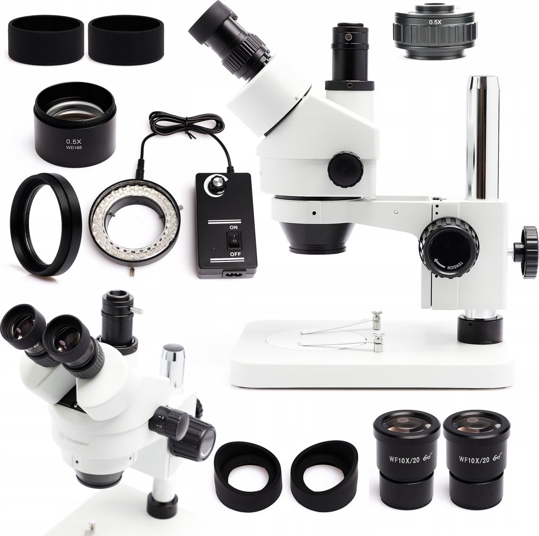 Mikroskop Stereoskopowy Trinokularowy Obiektyw 0,5X Ochronny Soczewki 1