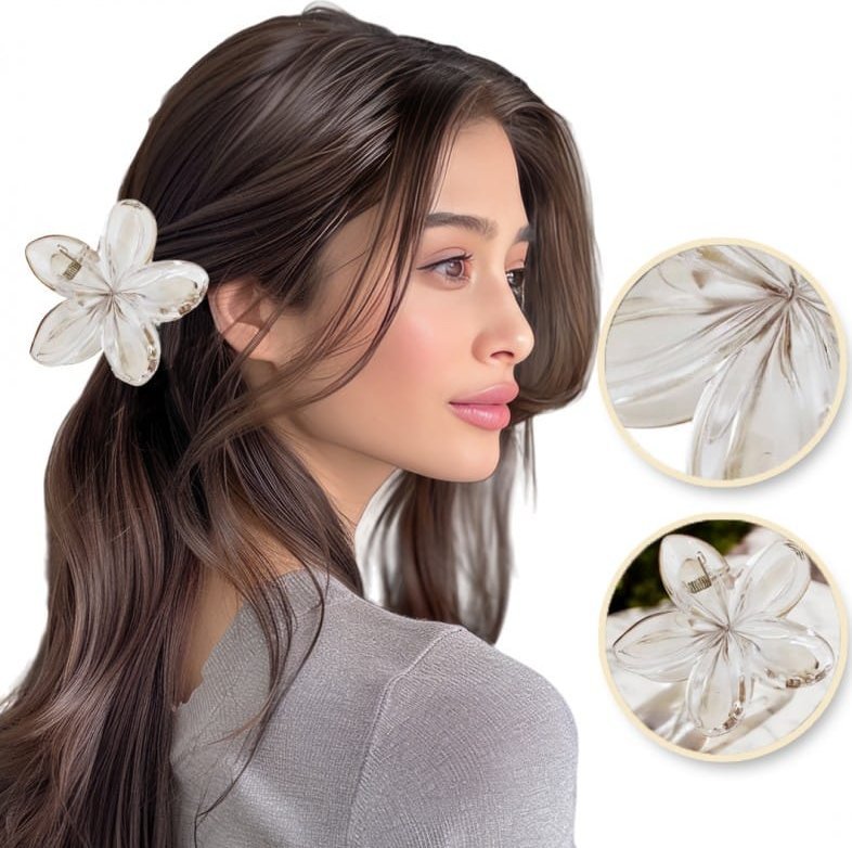 Spinka do włosów klamra XL kwiat 7,5 x 8cm SP329BUR 1