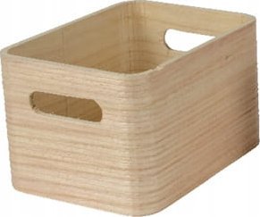 Koszyk drewniany 18x11cm Kwadratowy kremowy dekoracyjny 1