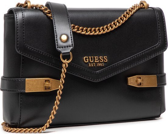 Guess, Zadie, Convertible Xbody Flap, Textile Crossbody Bag, Black, HWVB84 15210, 23/26 x 15 x 5.5 cm, For Women For Women 1