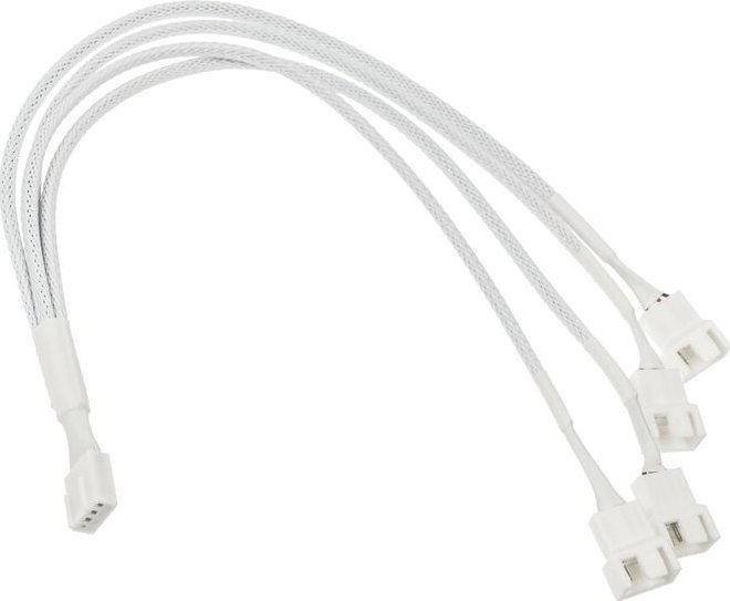Kolink 1-4 PWM Lüfter Splitterkabel - 35cm, geflochten, weiß 1