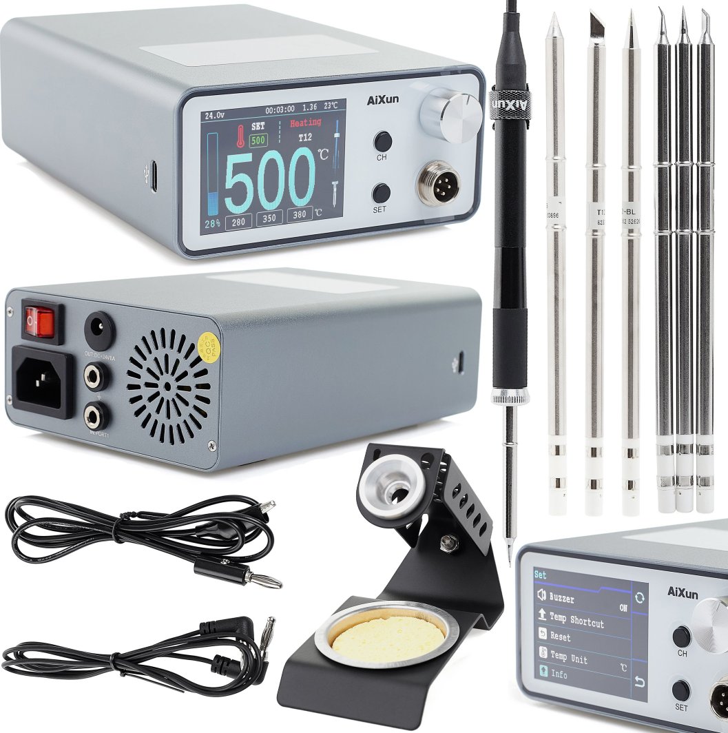 Stacja Lutownicza 200W Aixun T3A 6x Groty T12 J02 KU IL B BL KR 1