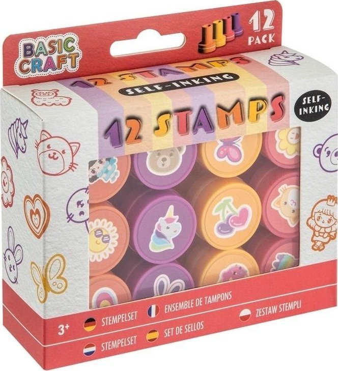 Zestaw stempli samotuszujących 12szt różowy 1