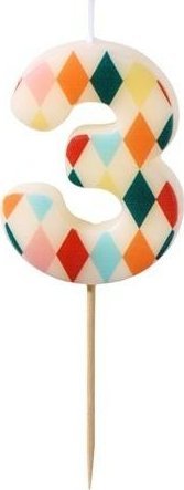 Świeczka urodzinowa 3 romby 5,5cm