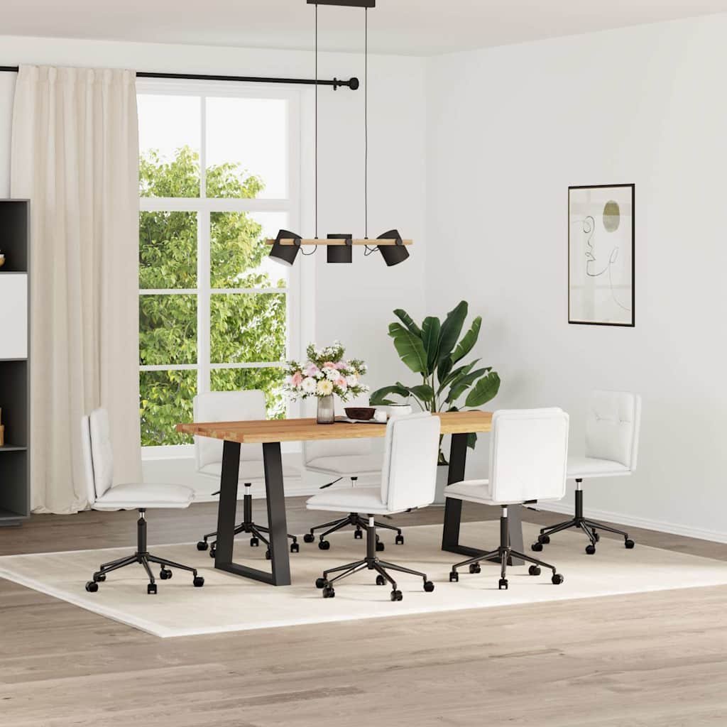 vidaXL Krzesła stołowe, 6 szt., białe, sztuczna skóra 1