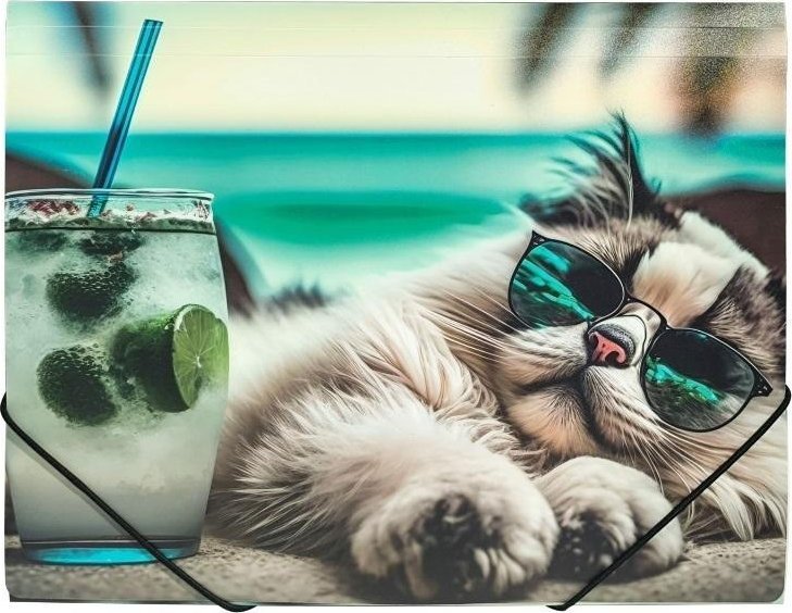 Teczka A4 PP na gumkę z nadrukiem Chillout Cat 1