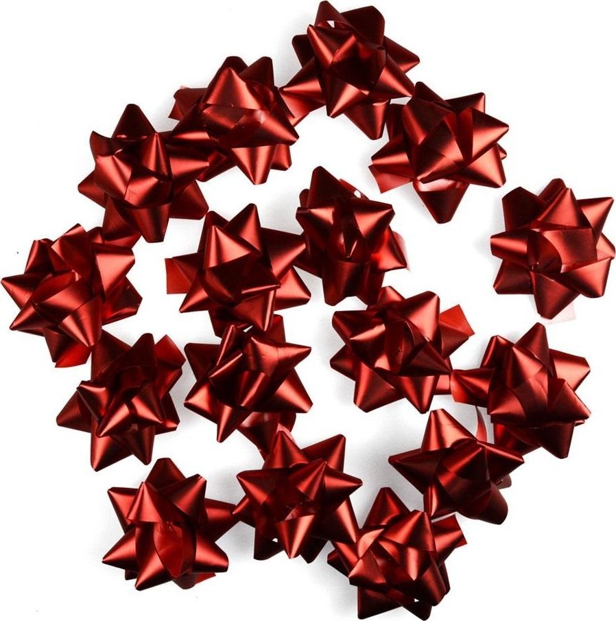 Kokardki samoprzylepne czerwone 16szt 1