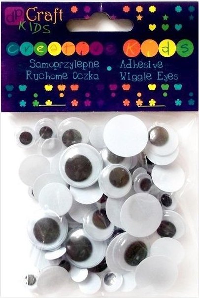 Samoprzylepne ruchome oczka 75szt mix 1