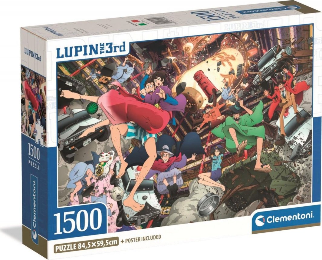 Clementoni Puzzle 'Lupin III', 1000 Teile, Fertig 70x50 Cm – Für Erwachsene, Made In Italy, Mit Recycelten Materialien