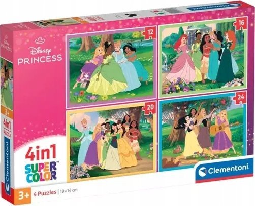 Clementoni Puzzle SuperColor 4w1 Disney Princess - łącznie 72 elementy ...
