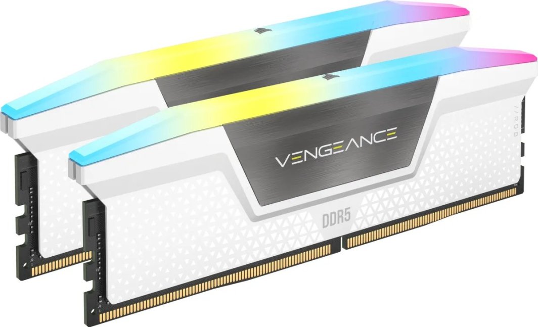 Pamięć Corsair Vengeance RGB, DDR5, 64 GB, 6000MHz, CL30 (CMH64GX5M2B6000Z30W) 1