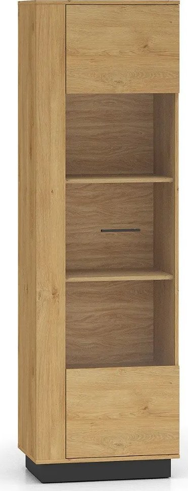 Witryna BRONX 1D 60cm dąb/czarna ML MEBLE 1