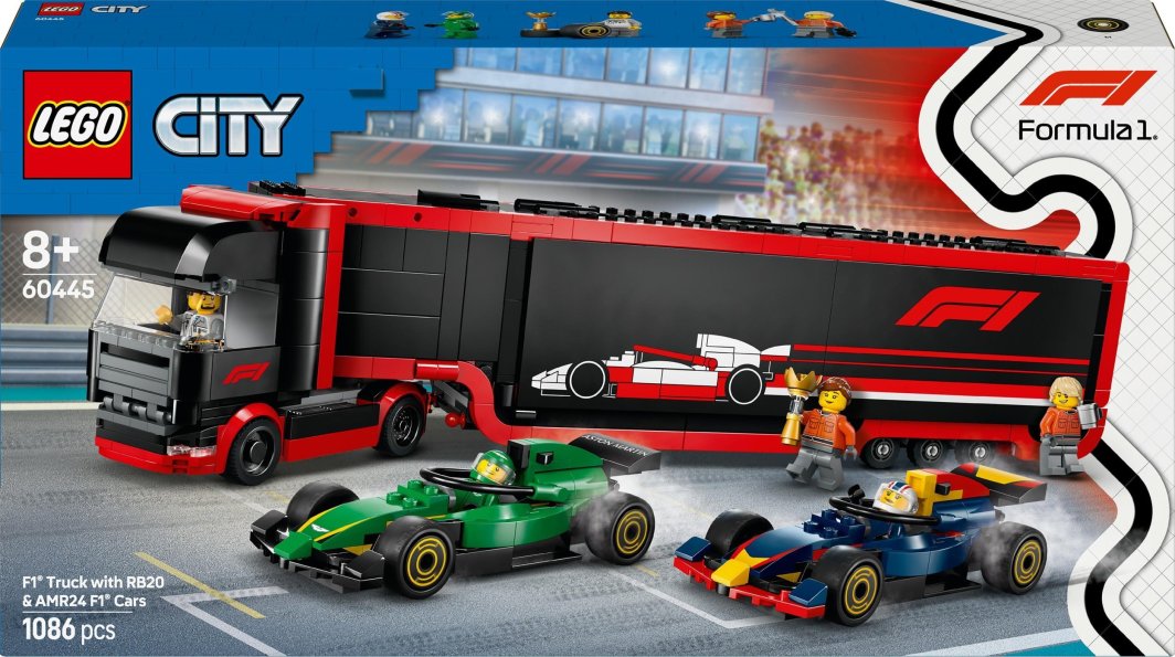 LEGO City Formula 1 F1® Ciężarówka z bolidami RB20 i AMR24 F1® 3 szt. (60445) 1