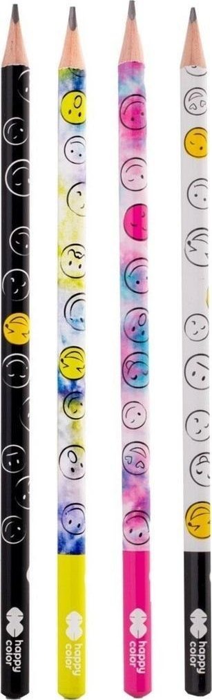 GDD Ołówek trójkątny 2B Smile, zestaw 24 sztuk, Happy Color 1