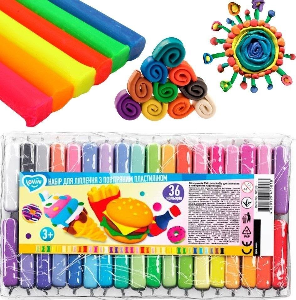 PrzydaSie Zestaw z lekką plasteliną piankolina 36 kolorów 1