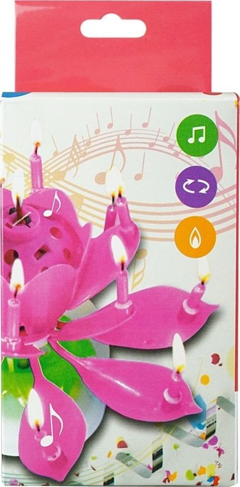 Arpex Świeczka grająco-tańcząca różowa 1