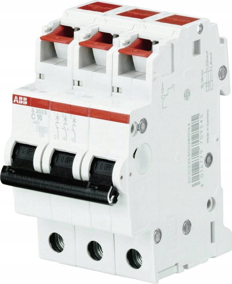 ABB Automa LS switch, S 201S-C, 16A, 3-pole, ABB 1