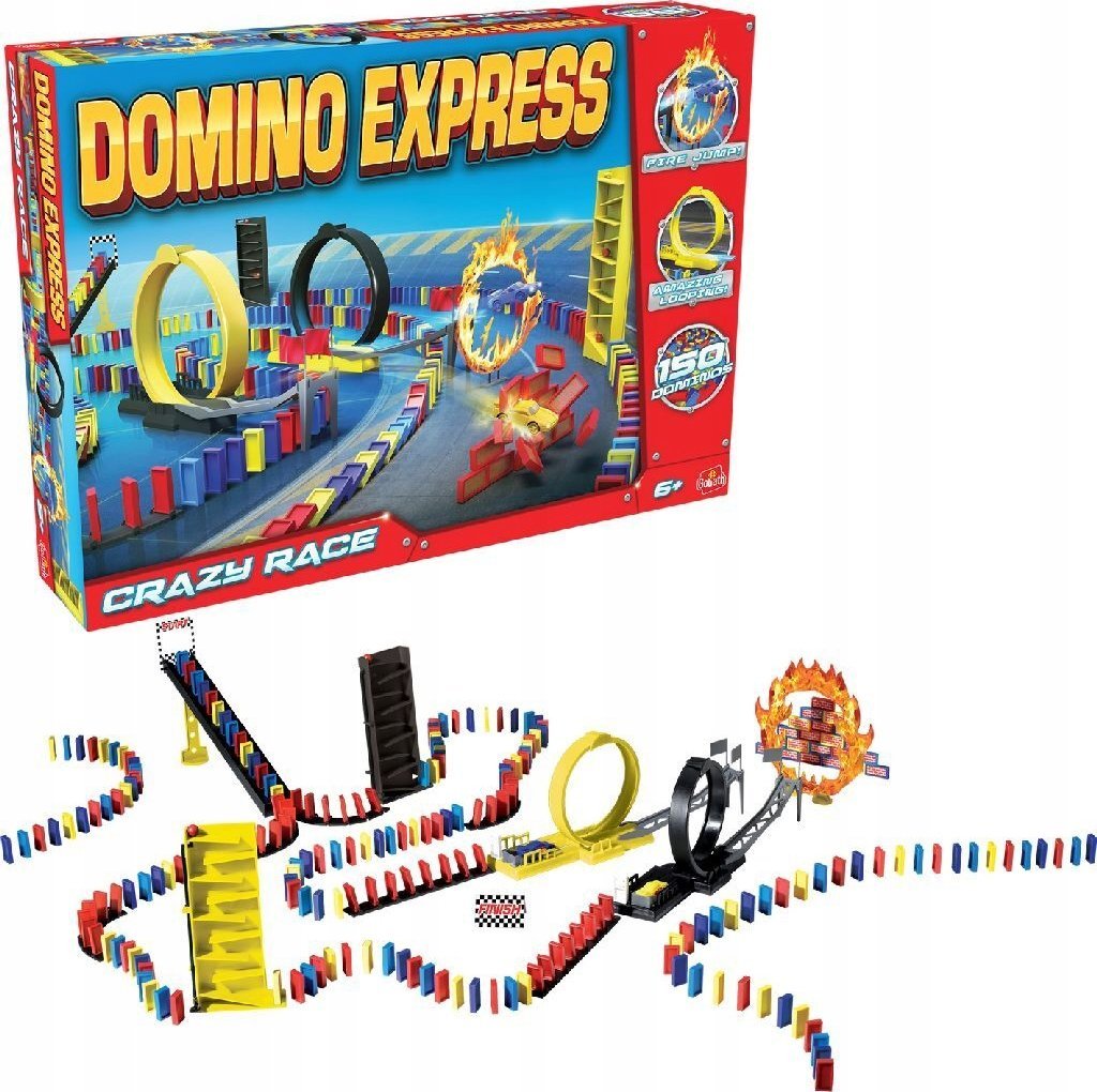 Goliath Domino Express Crazy Race, construction toy from 6 years, Domino game with 1
