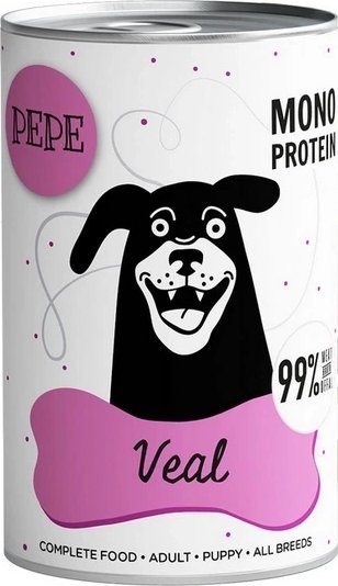 Paka Zwierzaka PEPE Veal (cielęcina) puszka 400g 1