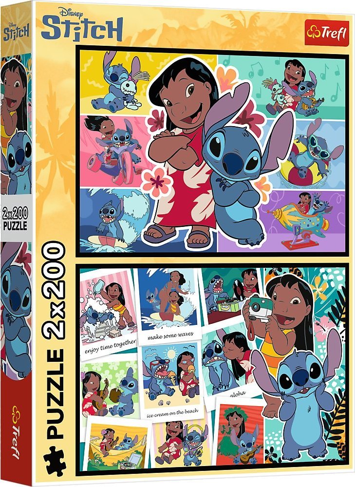 Trefl Puzzle Wesołe życie Stitcha 2x200 elementów (13334) 1