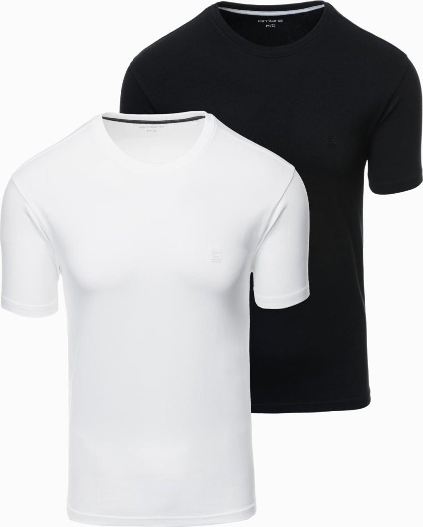 Zestaw męskich t-shirtów z okrągłym dekoltem  biały/czarny V2 Z101 XL 1