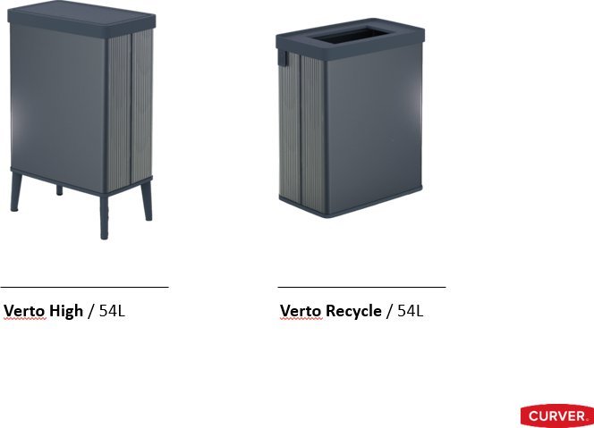 CURVER KOSZ NA ŚMIECI VERTO 54L WYSOKI /PERŁOWY SZARY 1
