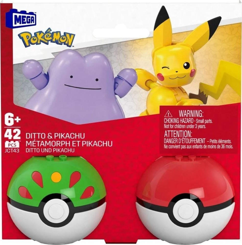 MEGA Pokemon Poke Ball Ditto i Pikachu klocki 42el JCT43 MATTEL 1