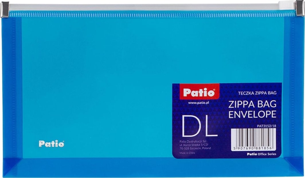 Koperta na dok.bAnkowe dl zippa bag (zamek strunowy) 6 sztuk niebieska 1