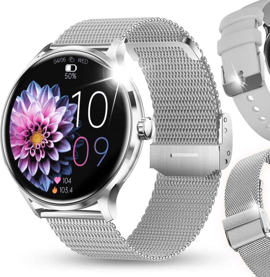 SMARTWATCH DAMSKI ZEGAREK POLSKIE MENU ROZMOWY CIŚNIENIE PULS DLA KOBIETY 1