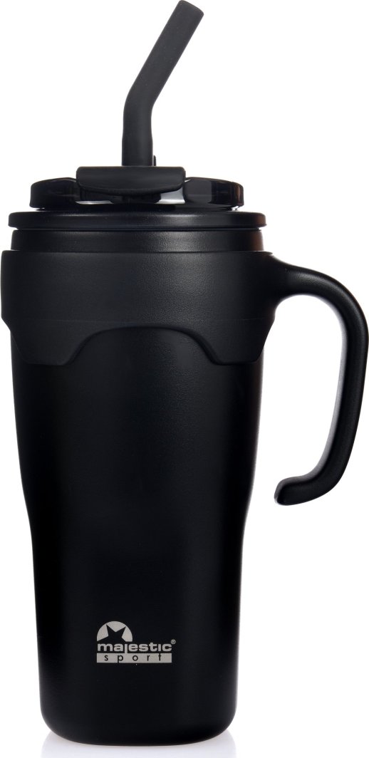 Kubek termiczny ze słomką Majestic Sport Jelly 650 ml czarny 1